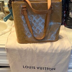 Louis Vuitton Patent Monogram Tan Tote Bag